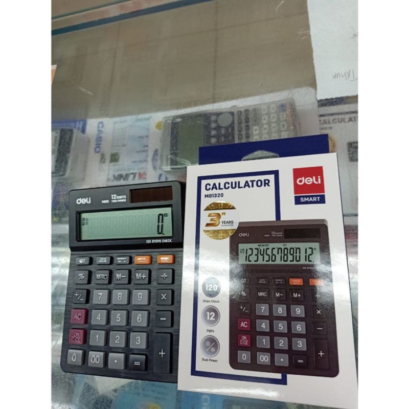 DELI M013 12 DIGIT CHECK CORRECT CALCULATOR GARANSI 3 TAHUN COMPACT