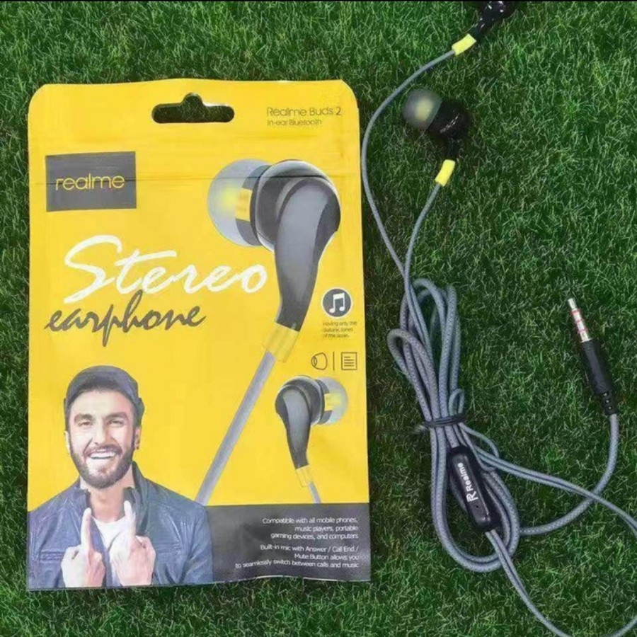 Promo termurah!!! Headset Earphone Realme Extra Bass Untuk Gaming / Musik / Tiik Tok / Youtube Dan Lainnya