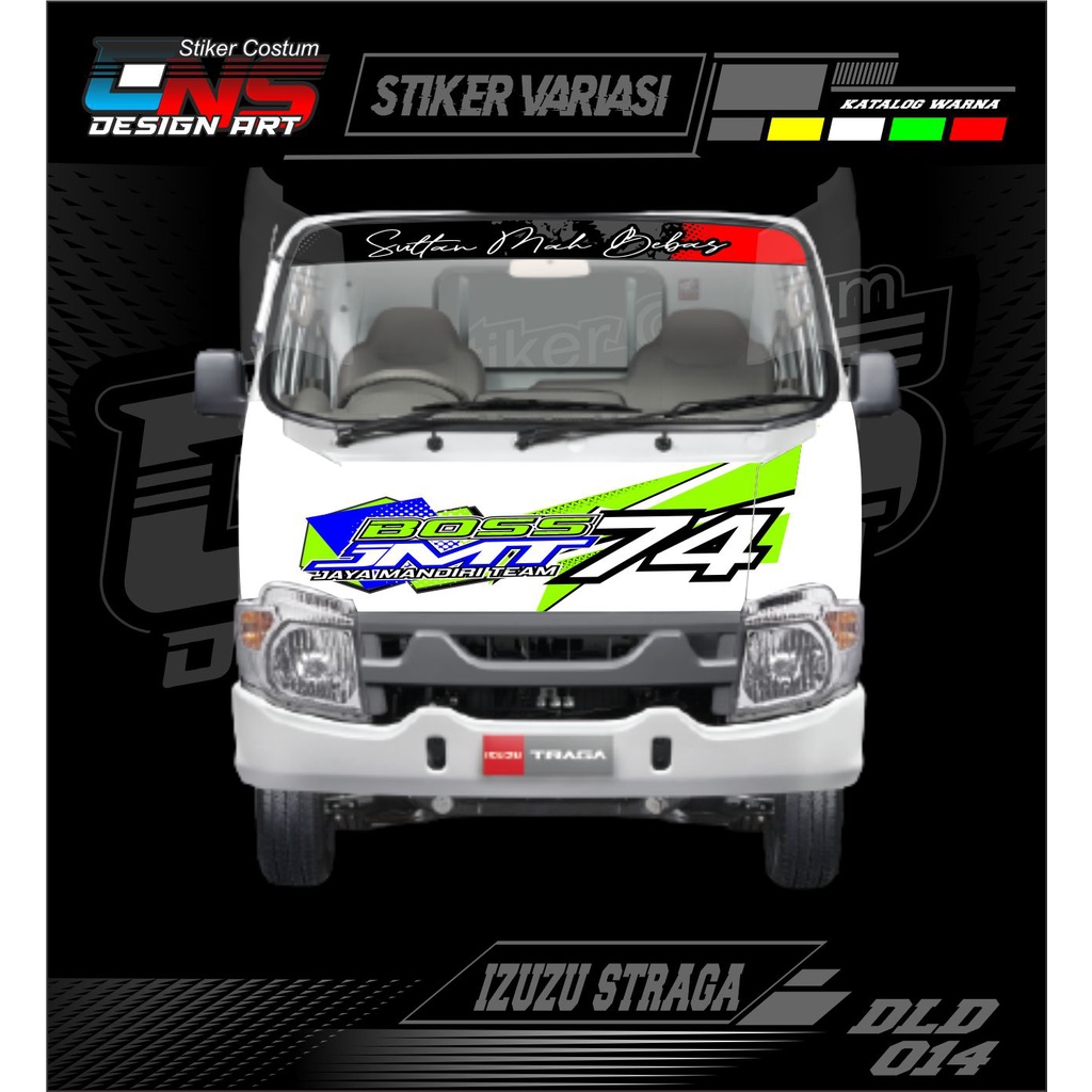 Sticker Stiker Depan ISUZU TRAGA Sticker Stiker Print Stiker Cutting Sticker stiker depan mobil / tr