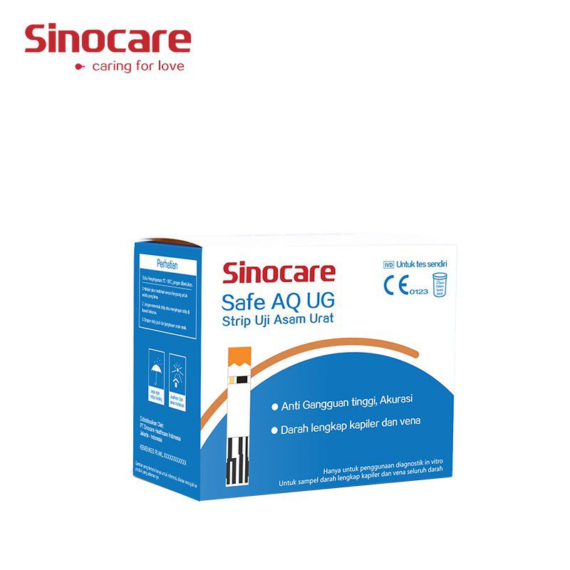 Strip Uji Asam Urat Safe AQ UG Sinocare (50 strip ) EXP.2025 03