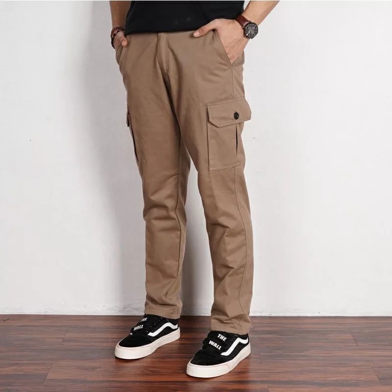 Celana Cargo Panjang Pria Dewasa Warna Hitam Army Cream Mocca Abu Size 27 - 38