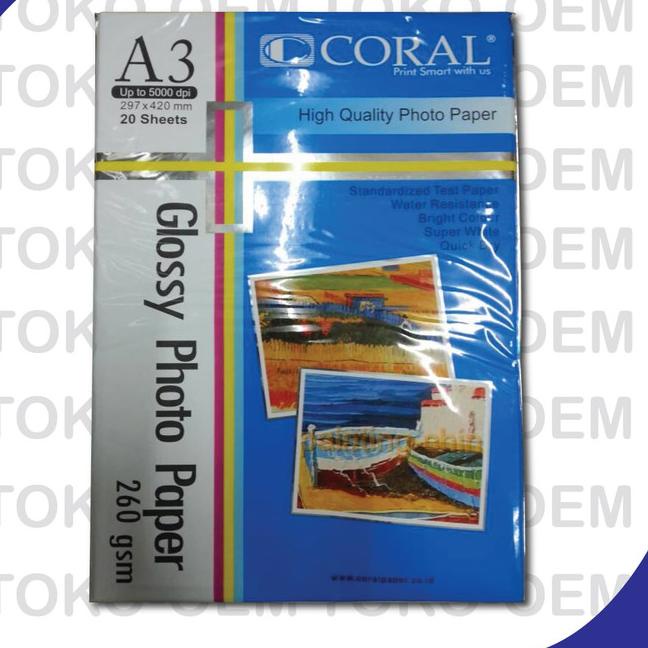 

✧ Glossy Photo Paper Coral A3 260Gsm ◊