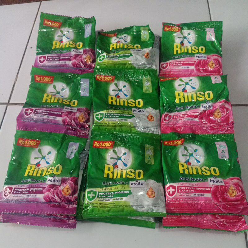 Rinso bubuk 1000an 3 variant 38g (12 sachet)