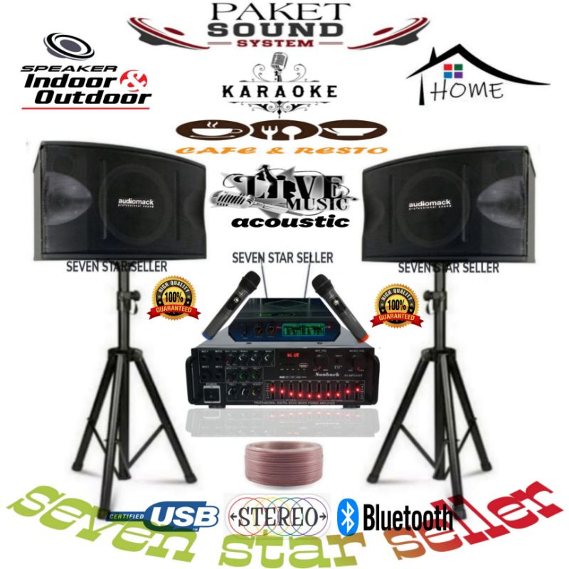 paket sound system karaoke 10 inch mic wireless