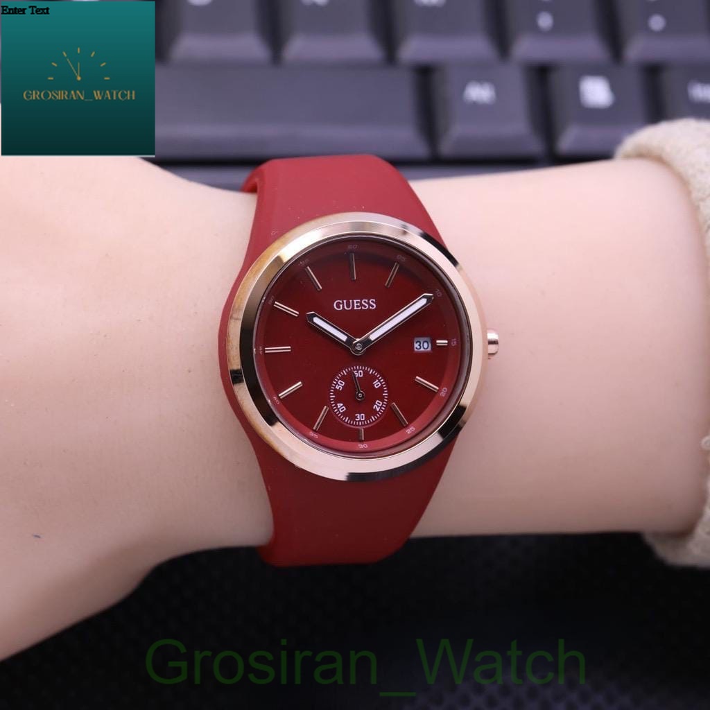 Jam Tangan Wanita FAshion Rubber Guess Detik Bawah OFF Hiasan GUS-28 [G_W]