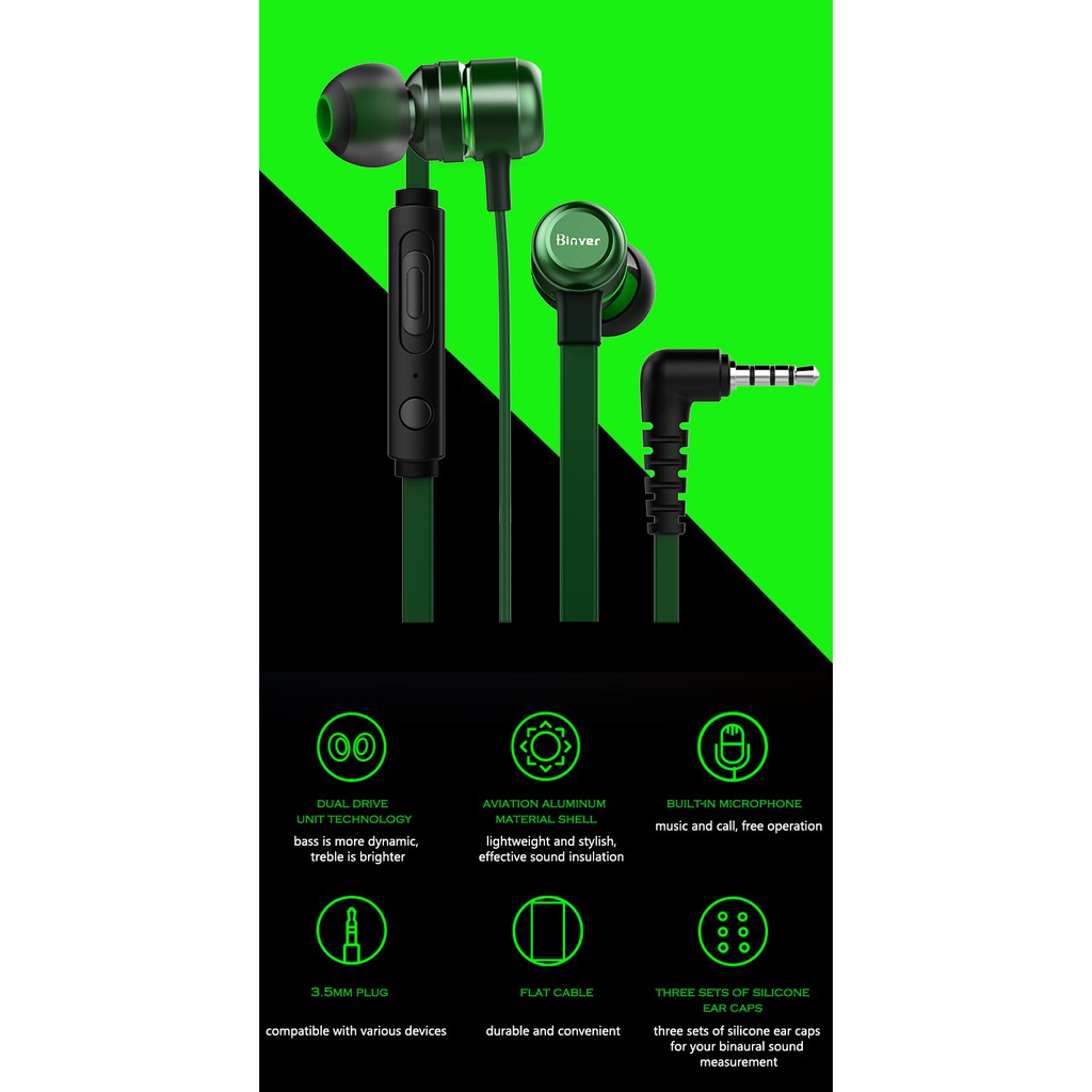 Binver P40 Gaming Earphone Bass Headset With Microphone