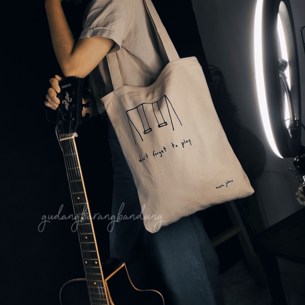 Tote bag Canvas Don't Forget to Play