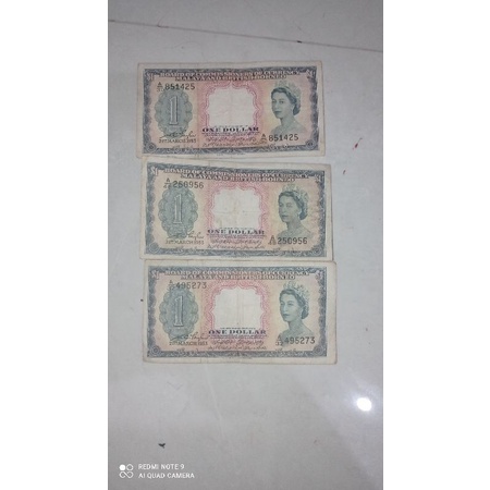 uang kuno malaya 1 dollar tahun 1953
