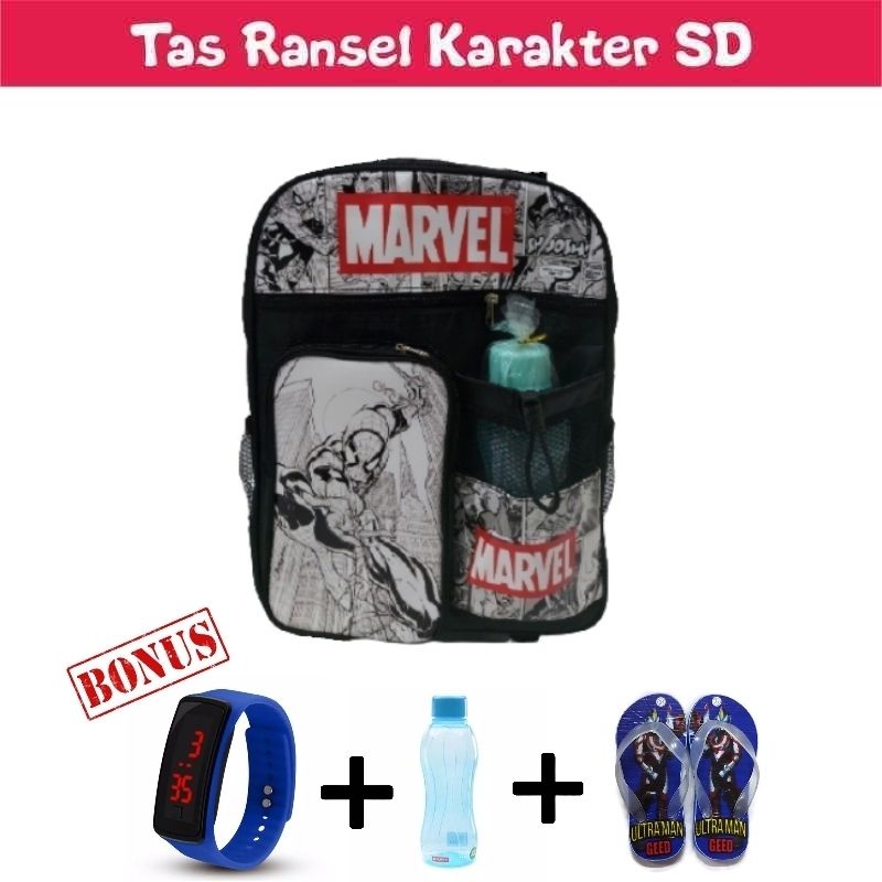 Tas anak sekolah Ransel anak laki laki berhadiah marvel
