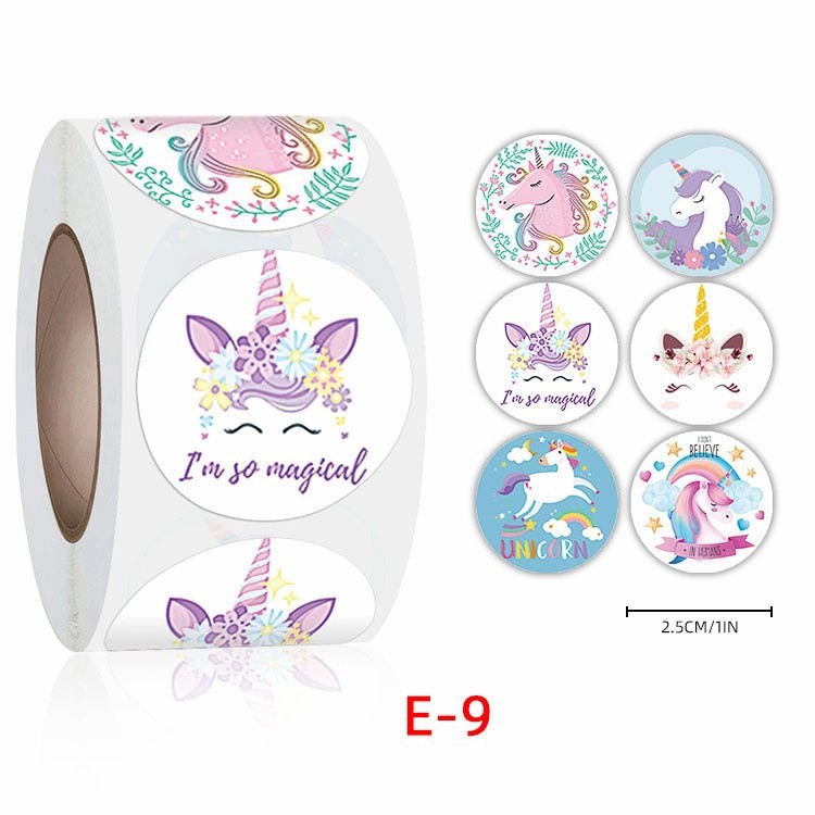 Stiker Magical Unicorn isi 500 Label Cutting Sticker Kado Anak Pink