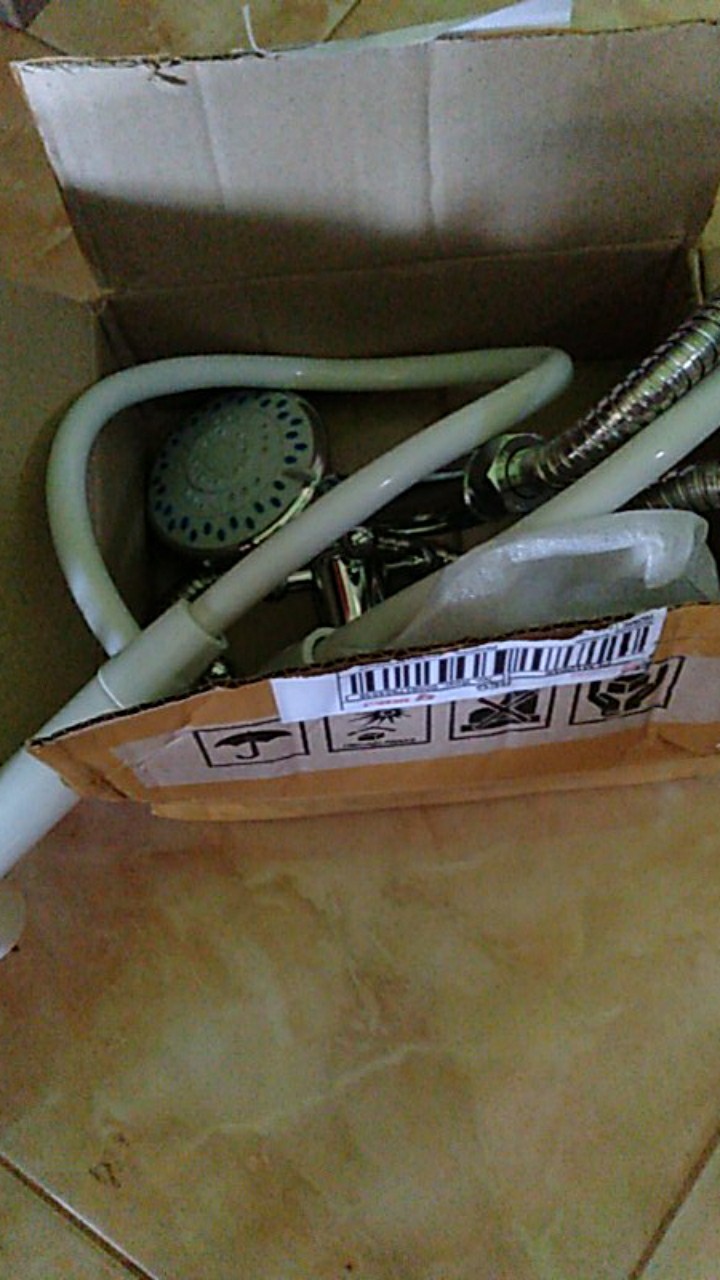 Paket Hand Shower Mandi Set + Kran Tembok Cabang Double Baling Murah + Sealtape