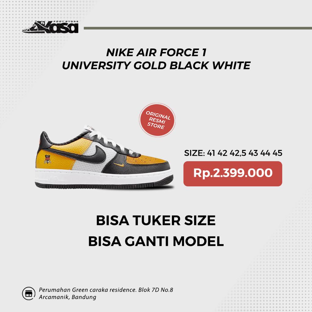 Nike Air Force 1 University Gold Black White