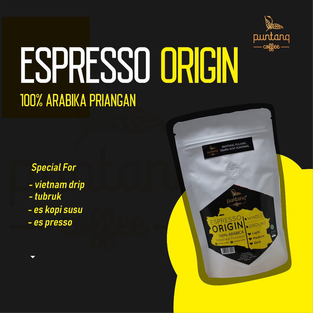 

Kopi Espresso Origin Puntang Coffee, 100% kopi asli indonesia 200g