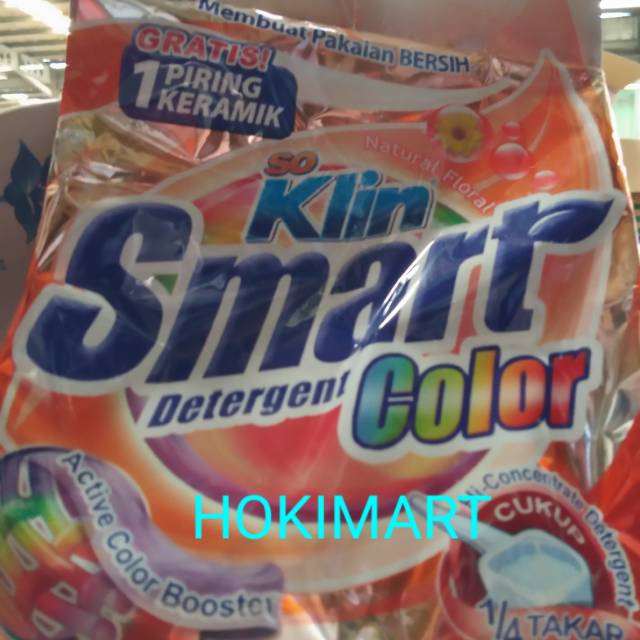 Soklin smart detergen color berhadiah piring