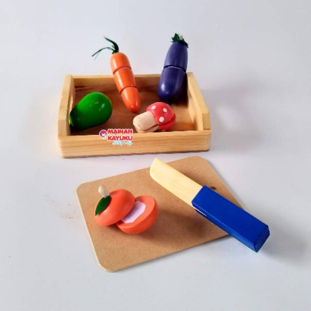 Mainan Kayu - Sayur Potong Kecil