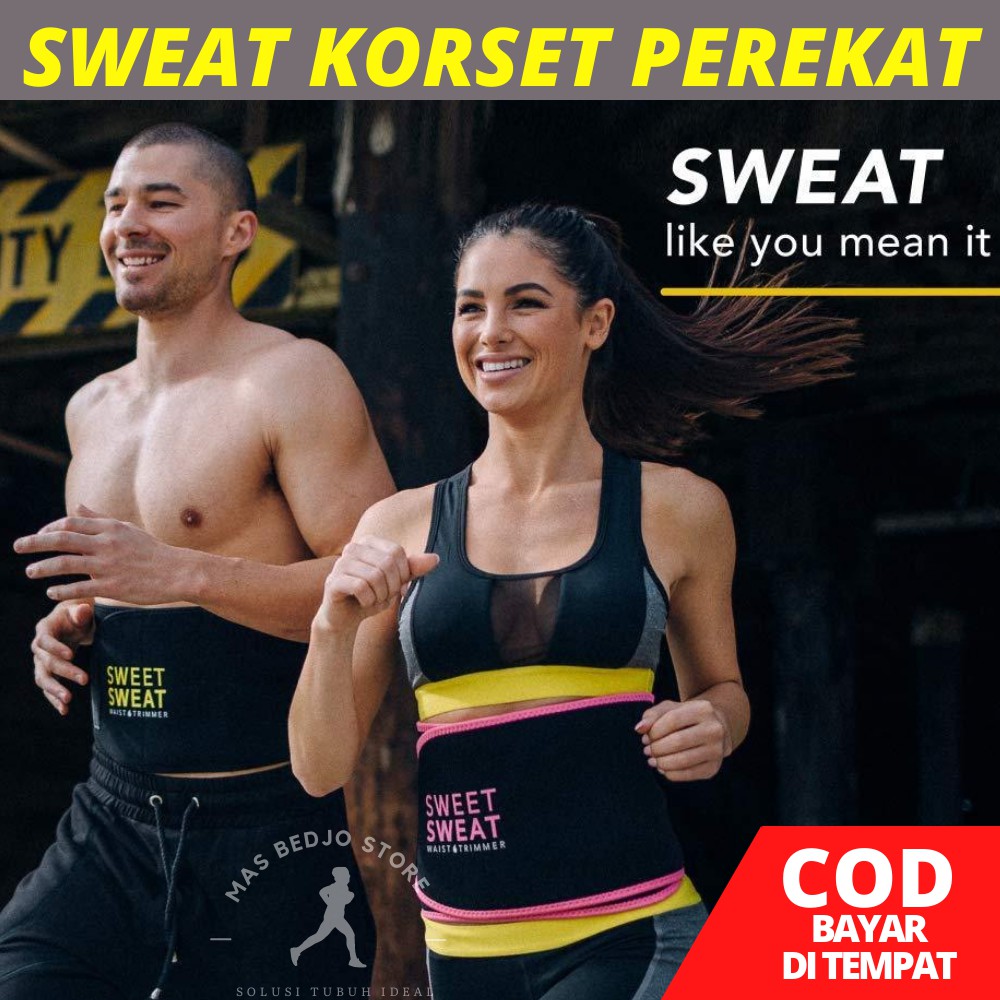 Korset Pelangsing Perut Buncit Sweet Sweat Perekat Pengecil Perut Olahraga Stagen Pria Wanita