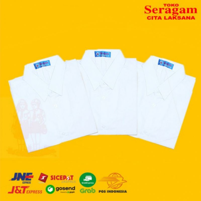 Seragam Sekolah Baju Putih Polos Tanpa Logo / Badge / Bet