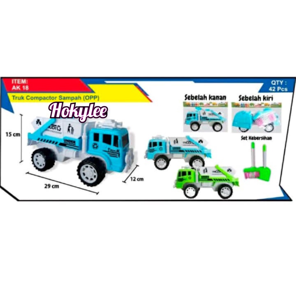 Mainan Mobil Truk Bak Sampah Jumbo Dan Perlengkapan Kebersihan AK 18