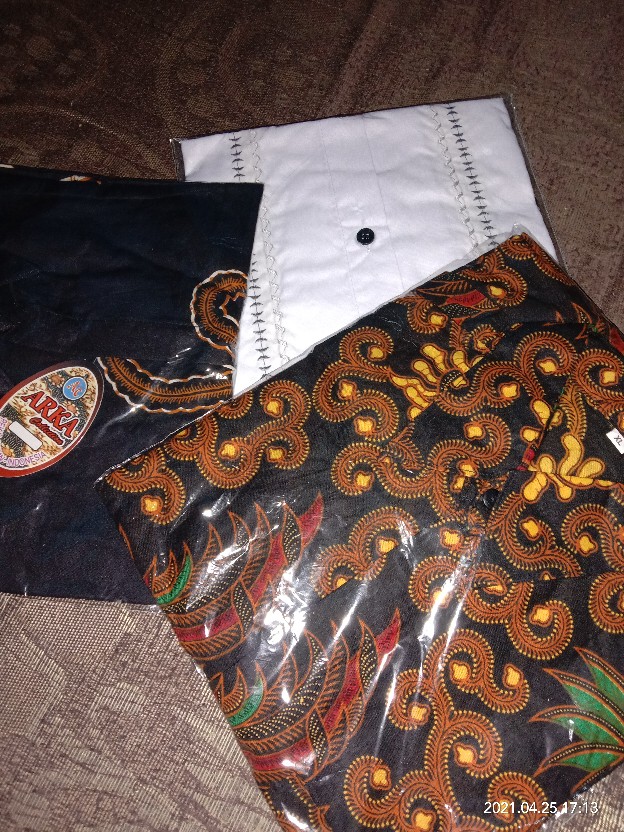 Kemeja Batik Pria Modern Motif Ulat Sogan Sragam M L Xl