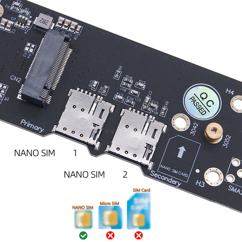 Btsg Untuk M.2 Untuk Kunci B Ke USB3.0 Dual Untuk NANO SIM Card Slot Adapter Untuk WLAN/LTE Sup