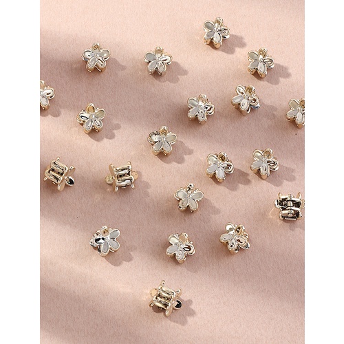 LRC Jepitan Fashion Gold Color Alloy Flower Clip Set P34732