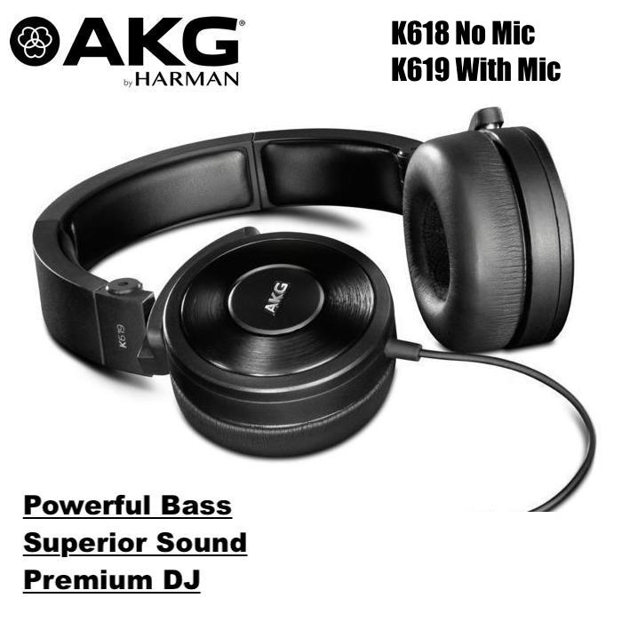 Original Harman AKG K618 K619 Premium DJ Headphone On Ear With Mic