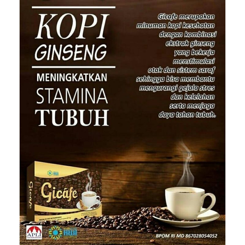 

Gicafe Kopi Gingseng Kopi Kesehatan stamina dengan ekstrak gingseng asli 100% Produk Asli