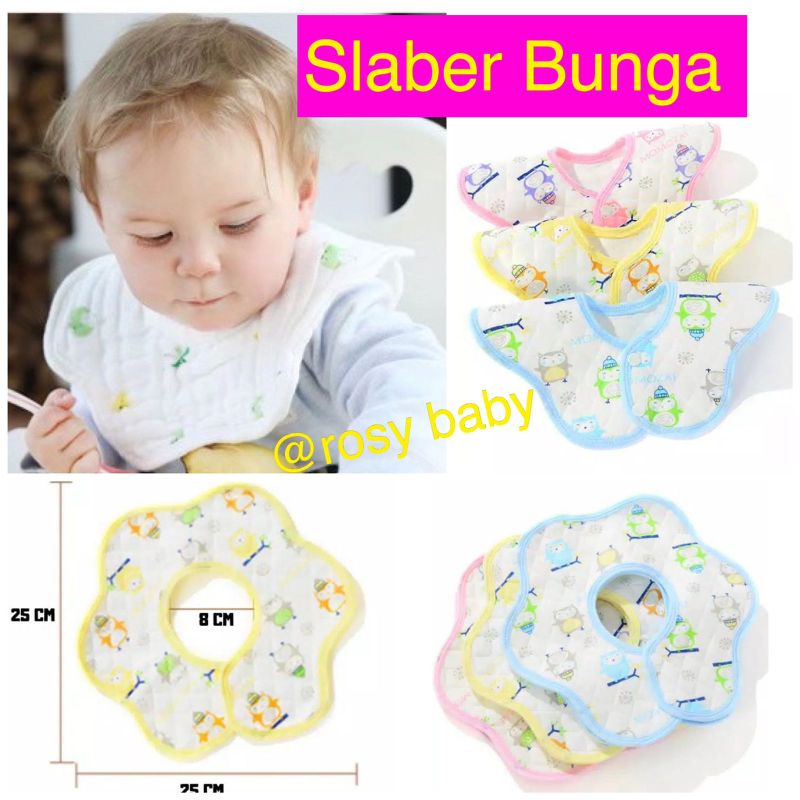 Celemek bayi Bib Slabber slaber bunga Handuk Air Liur tatakan iler air liur bayi