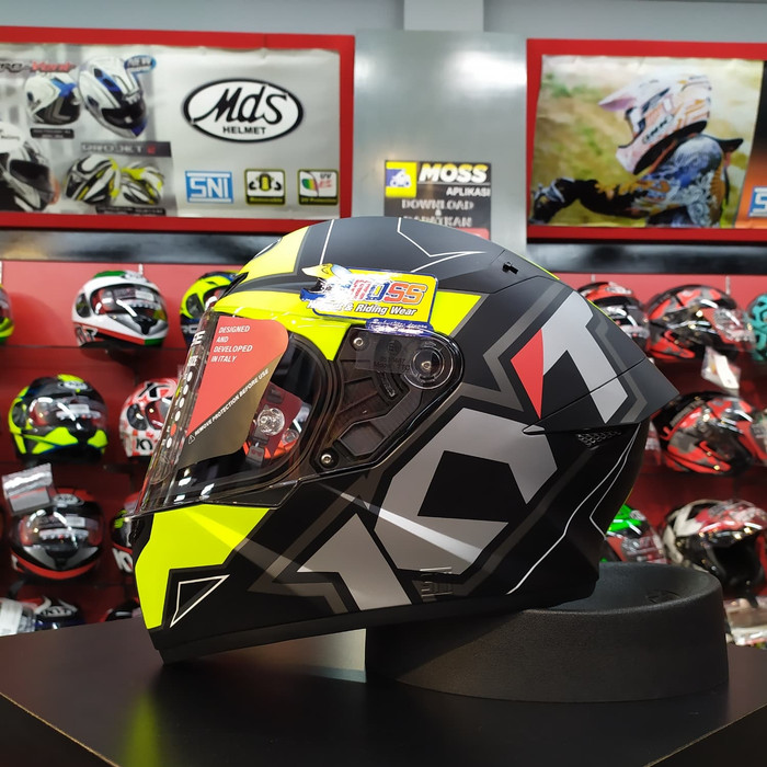 Helm KYT TT Course Electron Matt Grey Yellow | Fullface | Original