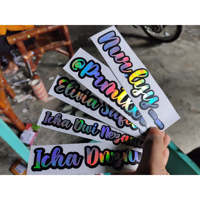 STIKER HOLOGRAM 2 WARNA CUSTOM TULISAN/ TEXT YG KAMU MAU