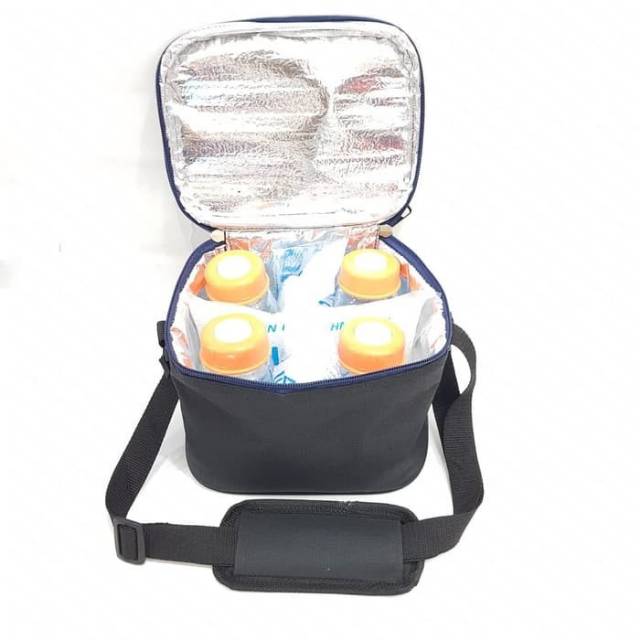 Cooler bag asi mino + 4 btl 150ml ORANGE EMBOSS+ 3 pcs blue gel s1/TAS FOIL TAS BAYI BABY DIAPERS BAG / TAS PERLENGKAPAN BAYI / TAS BABY TAS PERLENGKAPAN ASI ASIP&quot;