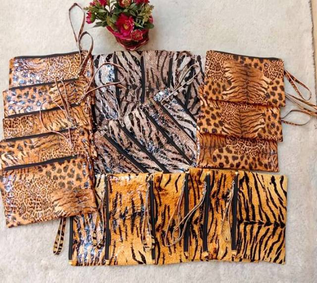 Clutch leopard / cluth macan, Grosir boleh mix motif, ada 6 motif/ dompet macan/dompet leopard/ Dompet wanita