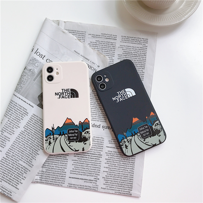 Silikon Tepi Lurus Soft Shell Kartun Gunung Berapi Cocok untuk iPhone12 Pro Max 11 Pro Max XS max XR 7/8 / SE 7Plus /8Plus 6Plus Tahan Guncangan Paket Lengkap