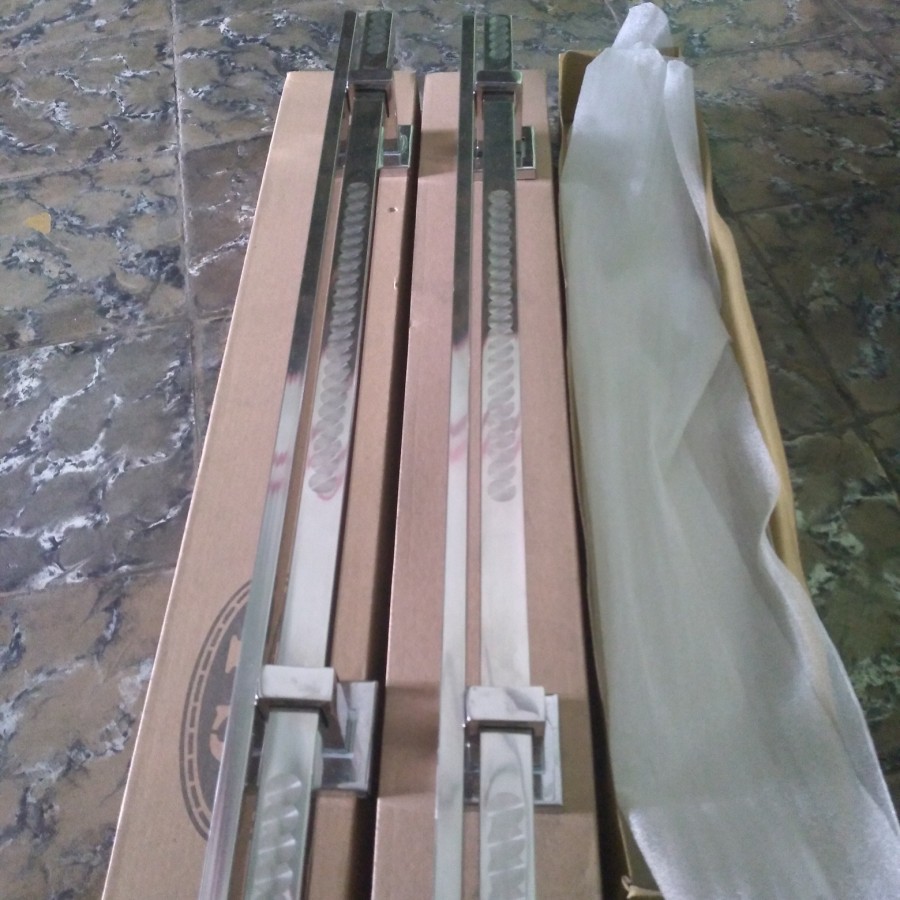 handle pintu rumah minimalis gagang tarikan pintu stainless model jajar twin 33cm 45cm 60cm