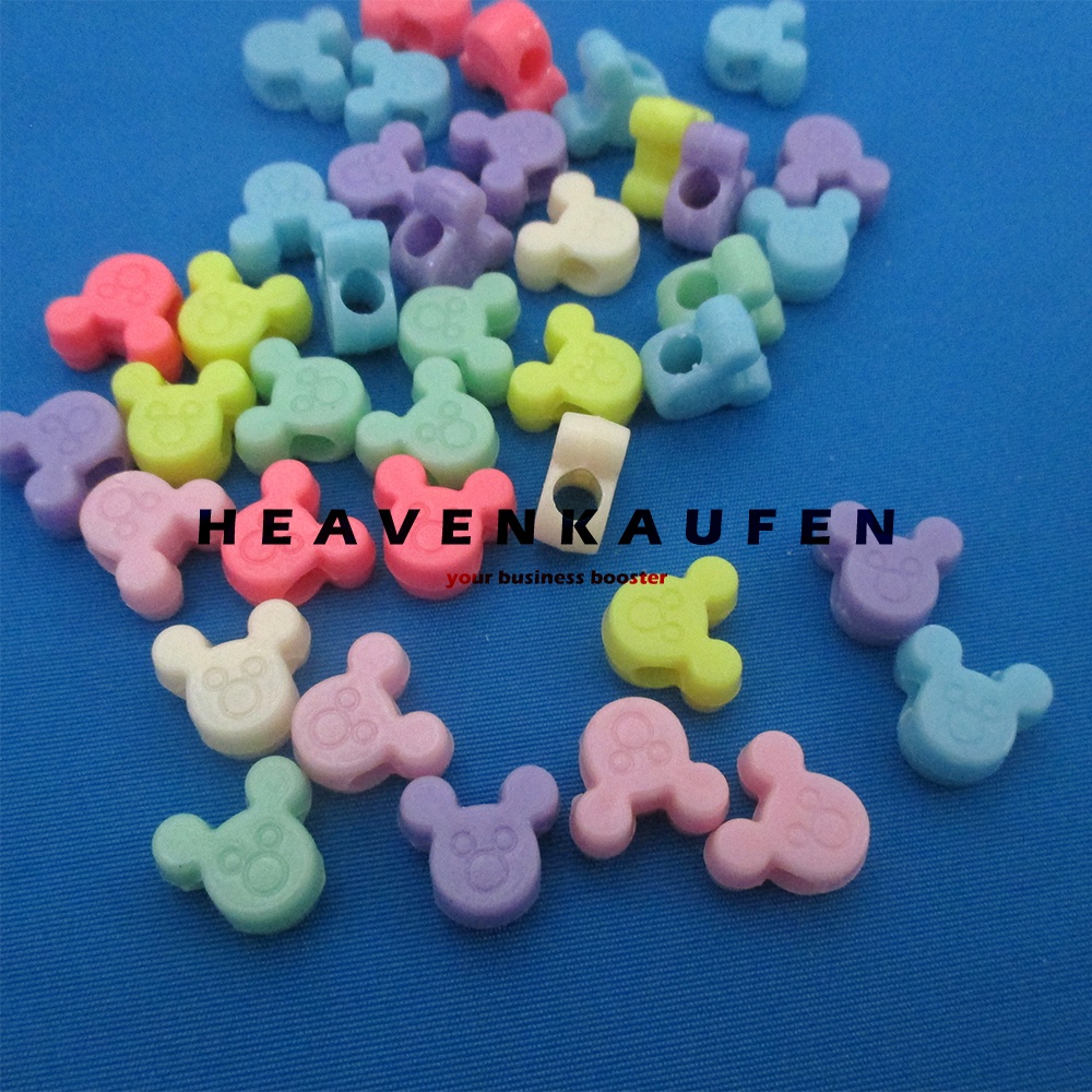 Manik Manik Beads Bear 14 mm Lubang 4 mm Mix Warna Per Pack isi 50 Pcs