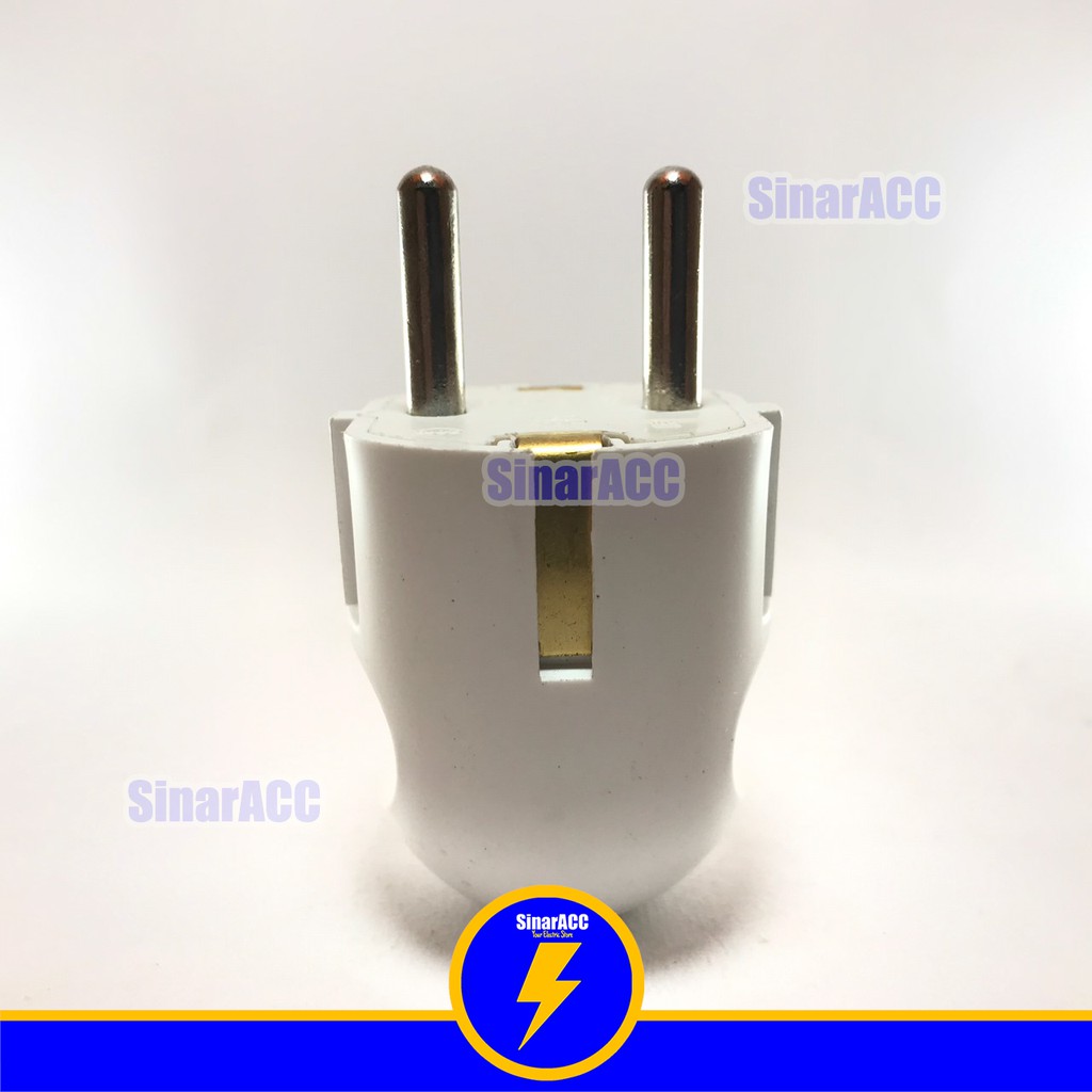 BROCO STEKER ARDE / 2P PUTIH 13110 1311055 COLOKAN BULAT colokan listrik steker listrik cop listrik
