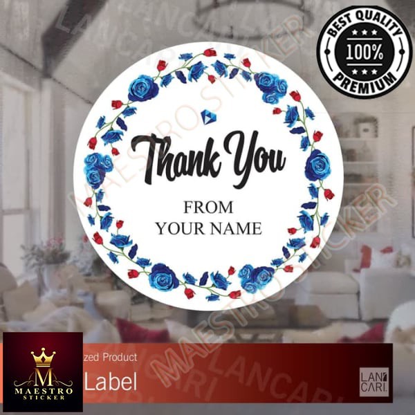 

M.STICKER Stiker Label ThankYou Ucapan undangan amplop custom Stickers snack - MEDIUM