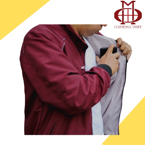 Omdo Jaket Motor Bomber Distro Pria Original Kualitas Import Maroon