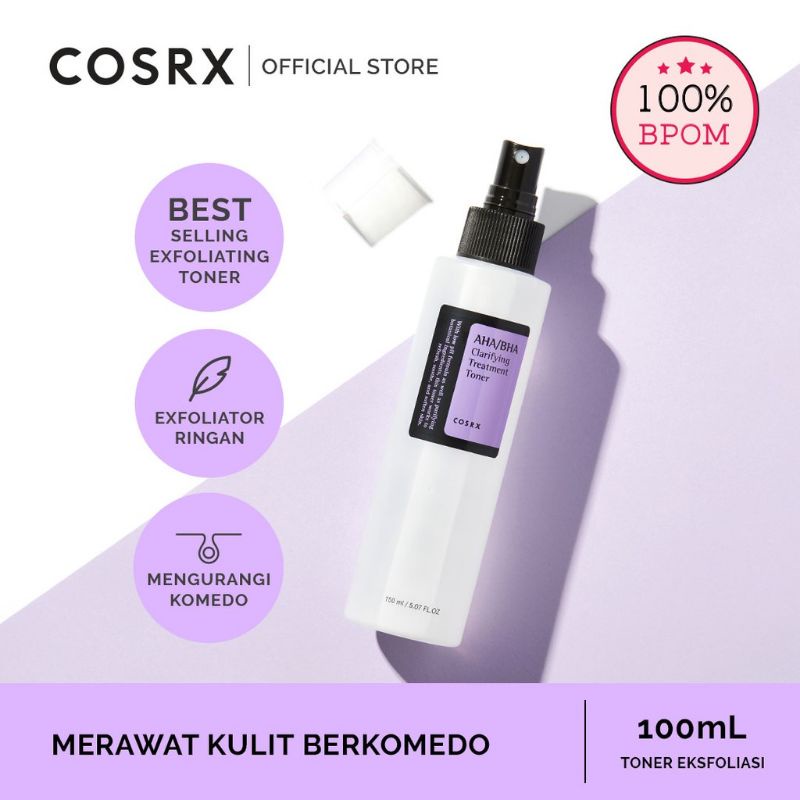 COSRX AHA BHA Clarifying Treatment Toner &amp; COSRX Centella Water Alcohol Free Toner Skin Care 150ml - Mengatasi Kulit Sensitif &amp; Iritasi