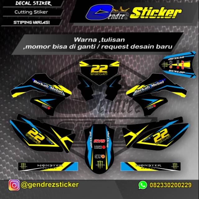 Decal KLX 150  grafis minimalis