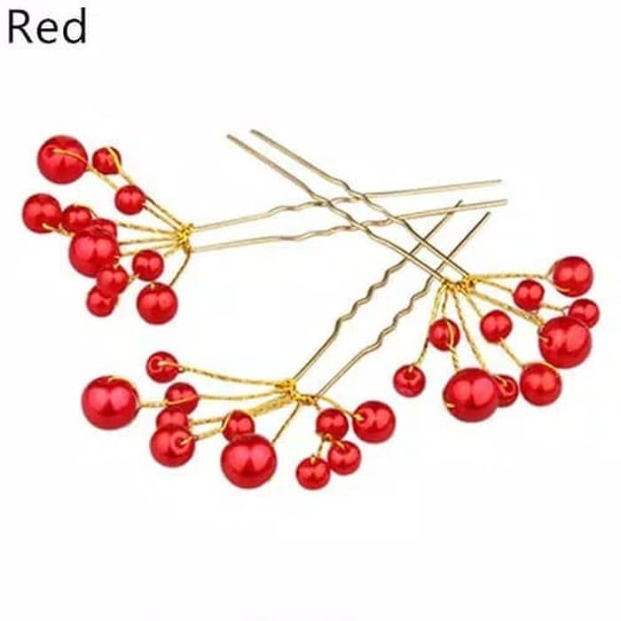 Jepit Rambut Wedding Bridal Bridesmaid Faux Pearls Hair Pins Headwear