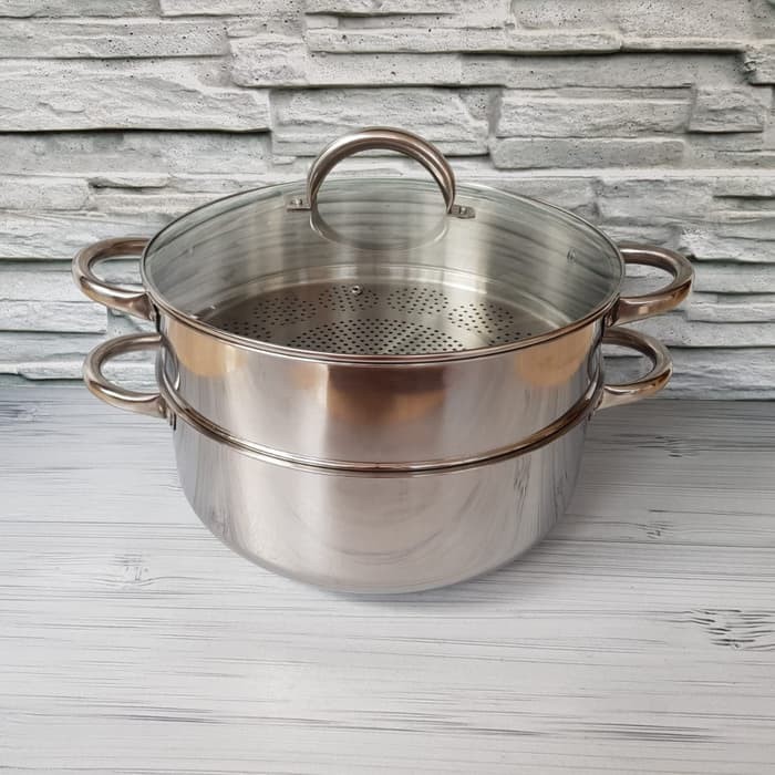 Supra Steamer 2 Susun 40cm Panci Kukusan Stainless Steel