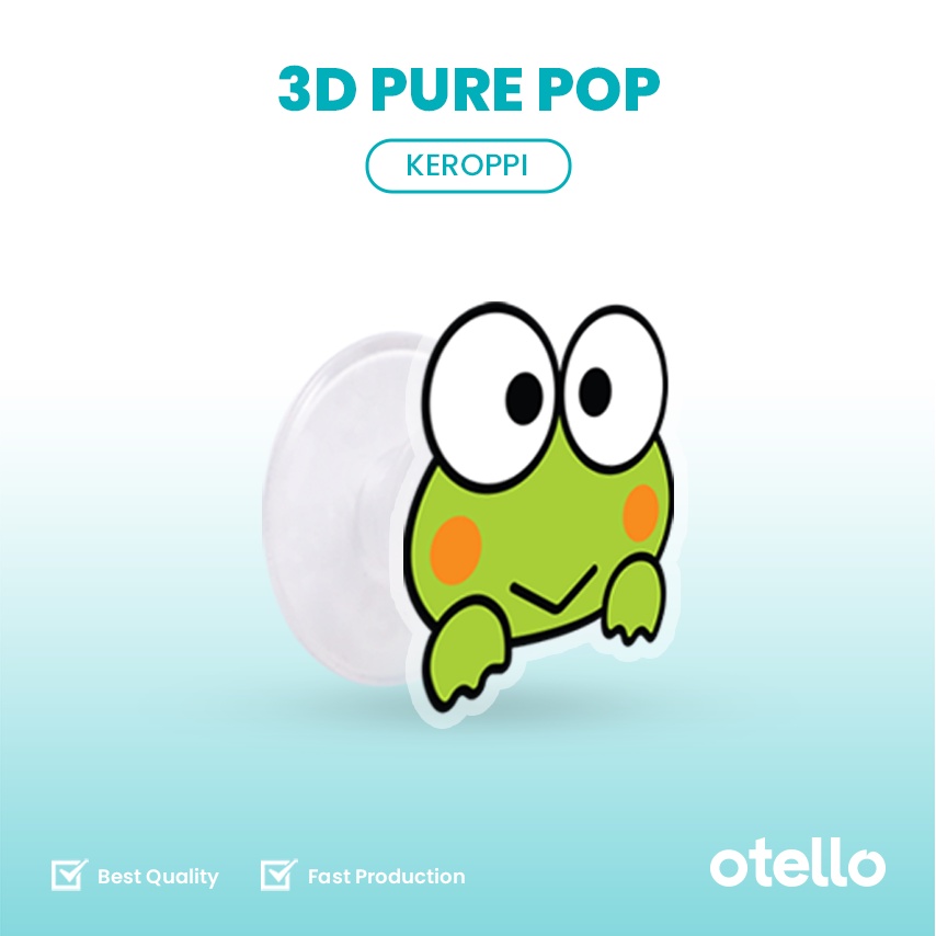 Otello Griptok Keroppi Karakter Kartun Akrilik Phone Grip Pop Stand Socket HP Acrylic