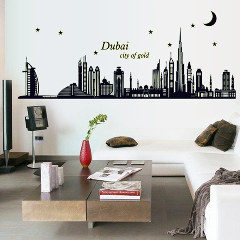 RELIZA Wall Sticker | Stiker Dinding DUBAI CITY OF GOLD GLOW IN THE DARK 60X90 ABQ9616