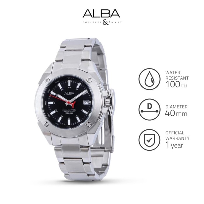 Jam Tangan Pria Alba Active Stainless Steel AXHG27 Original - Fashion Pria