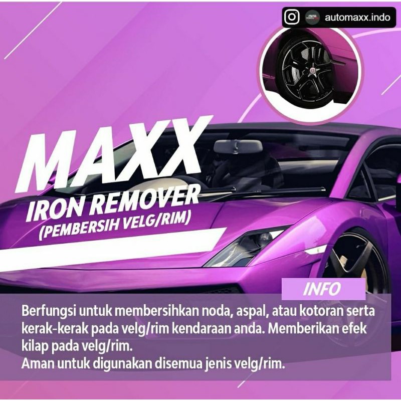 AUTO MAXX FUSHION PRO MAXX IRON REMOVER VELG POLISH PEMBERSIH NODA VELG MOBIL POLES VELG MOBIL⁸