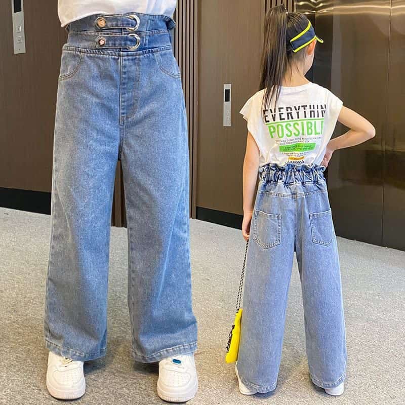 Celana Panjang Jeans Kulot Balmain Anak Remaja Perempuan Impor ukuran 5-12tahun
