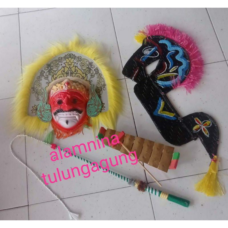 satu paket komplit kuda lumping cambuk topeng nong ning