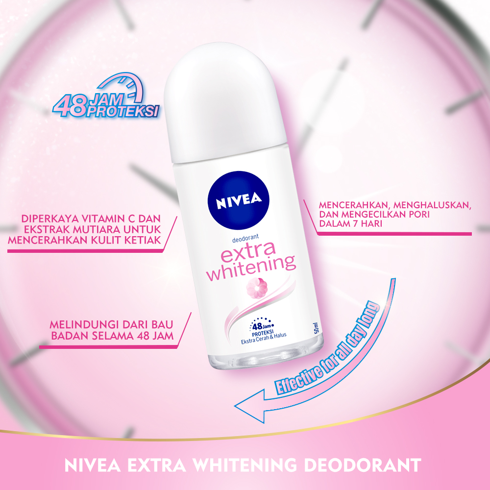 NIVEA Deodorant Extra Whitening Roll On - 50 ml-4