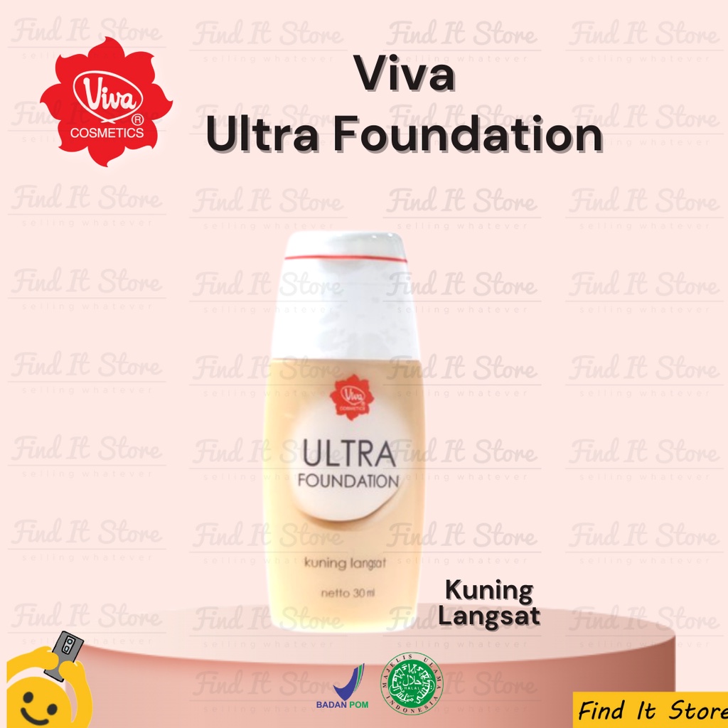 Viva Ultra Foundation 30ml | Liquid Foundation Alas Bedak Cair BPOM 30ml